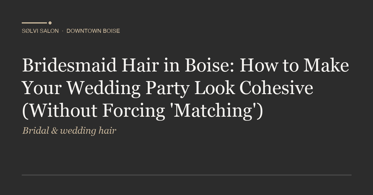 Bridesmaid Hair in Boise: How to Make Your Wedding Party Look Cohesive (Without Forcing 'Matching')