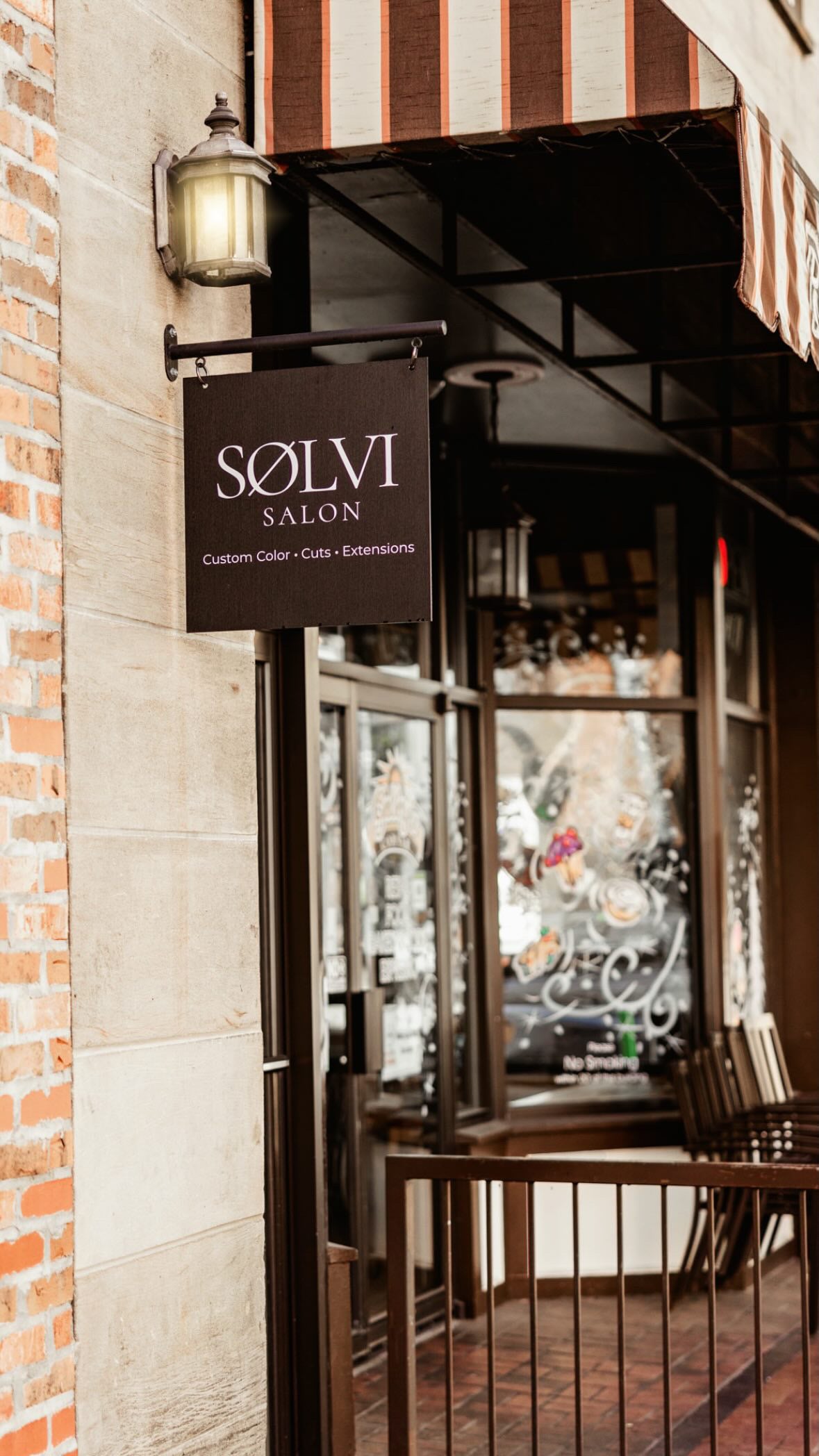 Solvi Salon exterior sign in downtown Boise